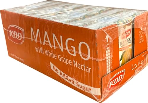 عصير مانجو طبيعي والعنب الابيض من كيه دي دي ، 24 × 180 مل