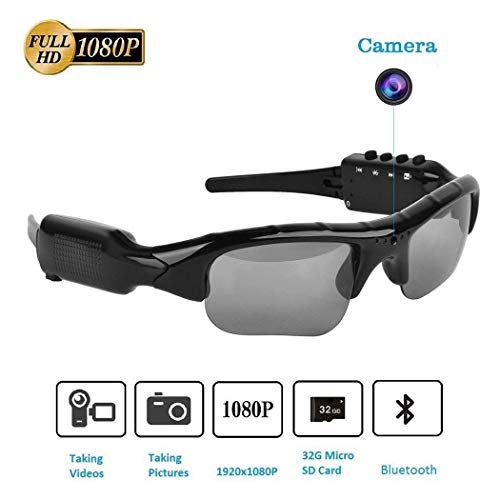 Kizaen Camera Glasses,Bluetooth Sunglasses Camera Full HD 1080P with Wide Angle Mini Camera for Outd - //coolthings.us