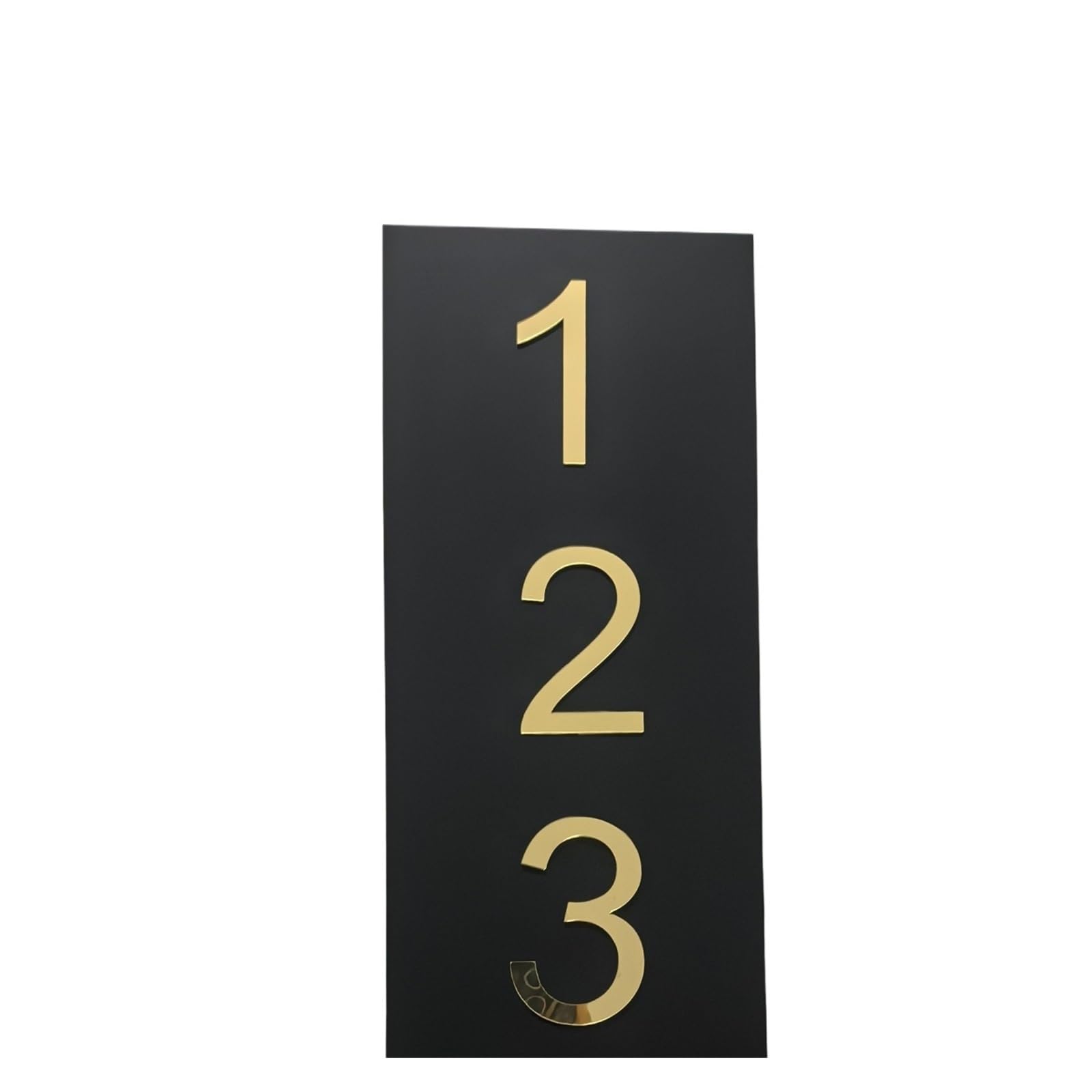 1 Szt. Nowoczesny Numer Domu Znak Akrylowy Adres Cyfra Zewnętrzne Wodoodporne Tablice Duże Pionowe Drzwi Poziome(Matte Black Gold,30X15CM)