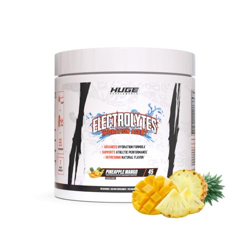 Huge Supplements Electrolytes Powder - Advanced Hydration Formula with Full Electrolyte Profile - Sugar Free, No Artificial Flavors or Colors - 45 Servings (Pineapple Mango)