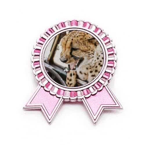 Broche léopard rose en métal de taille medium pour femme
