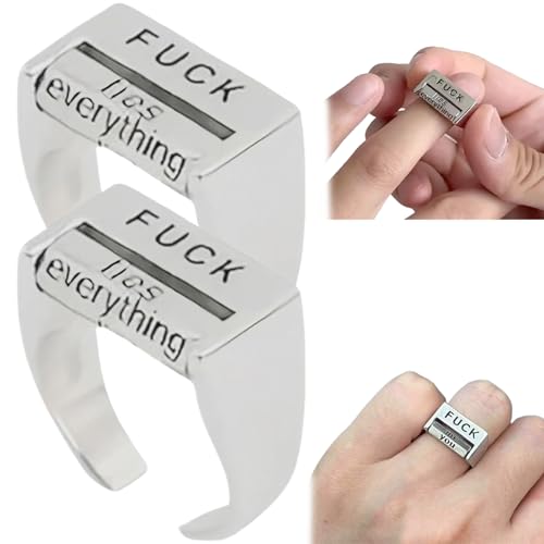 CNAFGBGG 2pcs jode tu Anillo 0.7 '' Control de Estado de ánimo Giratorio ALEAY ANULA Anillo Anima AJUSTIBLE ANISETO Anillo Anillo con LOS EXPRESIVOS EXPRESIVO para Accesorios