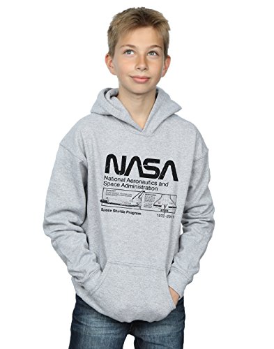 Image of Absolute Cult NASA Boys Classic Space Shuttle Hoodie Sport Grey 9-11 Years