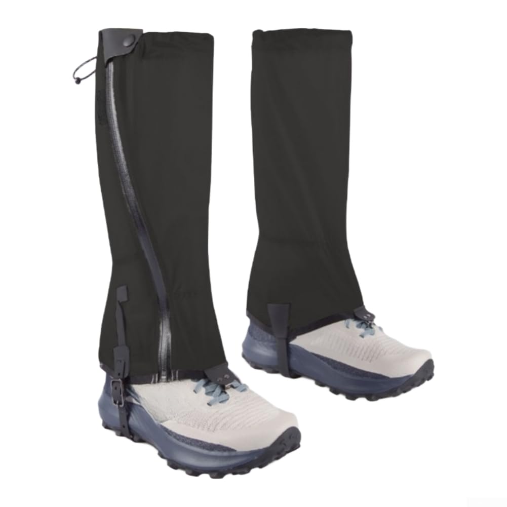 Polainas Senderismo 4000mm Agua Viento Frío Polainas Senderismo(Black 46 * 41cm)