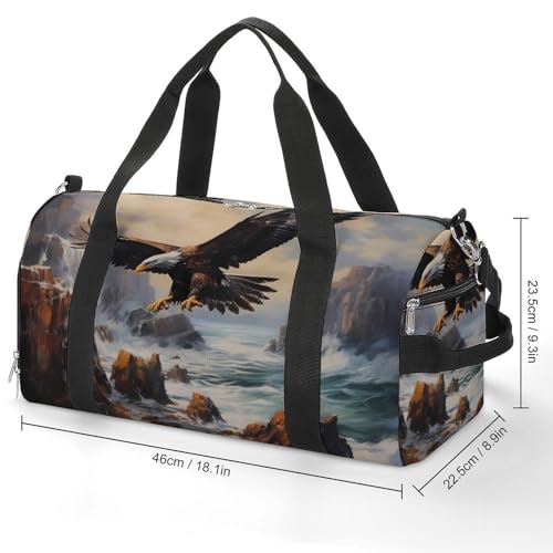 Bald Eagle Gym Bag Travel Duffel Bag Sports Tote Bag Workout Bag Weekender Bag for Women Men2