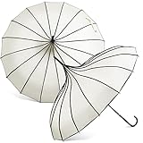 Queekay 2 parasoles grandes estilo retro gótico para protección UV (blanco)
