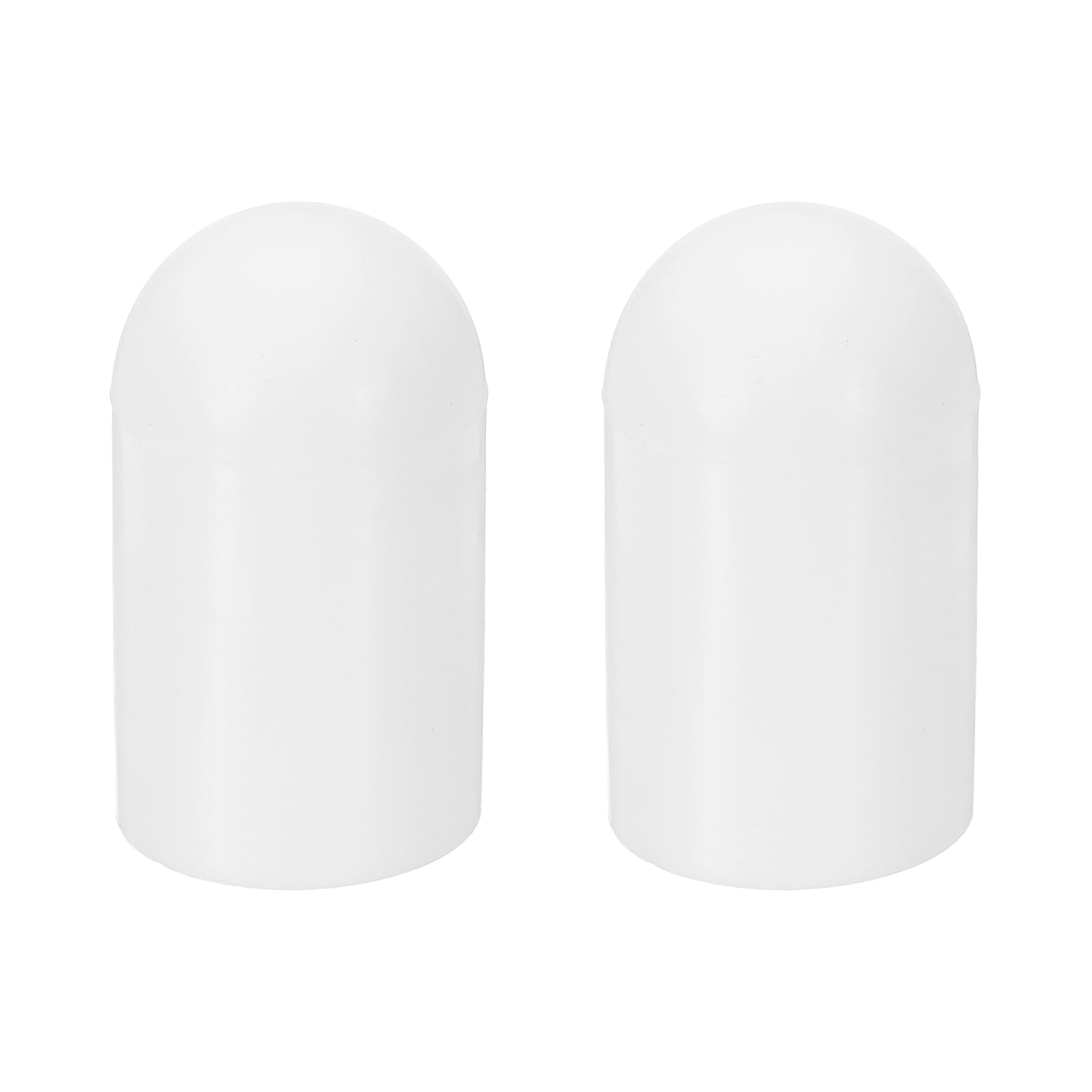 sourcing map 2 Pcs Flashlight Diffuser Caps, 28.6mm ID x 55mm Height Flexible Silicone End Caps, Screw Thread Protector Covers for 29-32mm Torch LED Lights Furniture Tubing Bolt, White