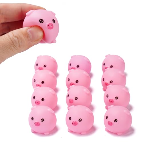 Sepco 30 Pcs Rubber Pig Baby Bath Toys Bulk Mini Piggy Bathtub Toys Squeaky Toys for Baby Kids...