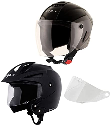 Image of Vega Aster Dx Black Helmet-L&Vega Crux Open Face Black Helmet-L&Vega Crux Helmet Clear Visor (Crux, Crux Dx, Open Face)