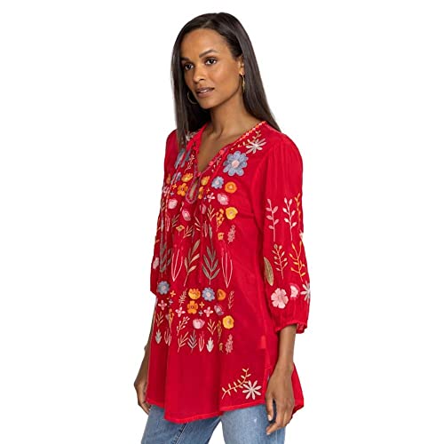 Johnny Was Women's Mikah Tunic Shirt, Raspberry (as1, alpha, s, regular, regular)2