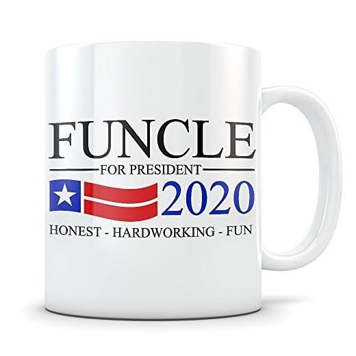Funcle Mug rolig farbror för president kaffekopp för världens bästa fantastiska skämt presentmugg 325 ml bästa roliga gåvor fars dag kaffemuggar för kaffe te kakaokopp