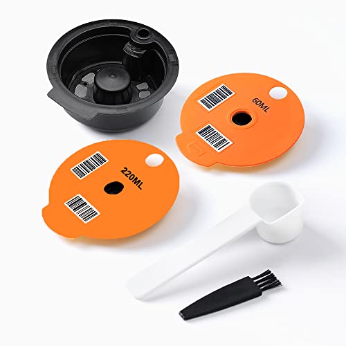 BENFUCHEN Capsule de café réutilisable avec 2 couvercles (220 ml et 60 ml) pour la série Tassimo Bosch Vivy/Happy Cover