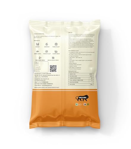 Image of The Very Grain Everyday Flour No Wheat Low GI Contains Barley, Jowar, Ragi, Bajra Millets & Green Lentils Makes Fluffy Chapatis Boost Digestion|Diabetic Friendly Multigrain Atta (400 gram (Pack of 1)