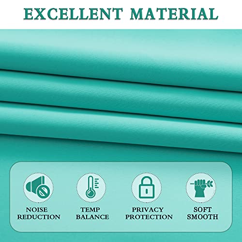 Image of DONREN Turquoise Blackout Curtains for Bedroom - Thermal Insulated Rod Pocket Short Curtain Drapes (42 by 54 Inch,2 Panels)
