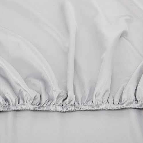 Catherine Lansfield Silky Soft Satin Super King Fitted Sheet Silver - Image 2