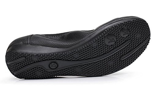 Women's Leather Casual Loafers Ballet Slip On Comfort Flat Shoes3