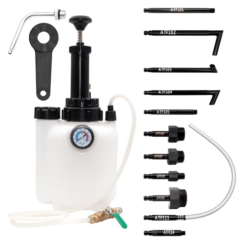 ZOSANY 3L Transmission Fluid Pump, Manual Transmission Fluid Transfer Pump with 12PCS ATF Adapters, Fluid Transfer Pump with Pressure Gauge, Automotive Transmission Dispenser Pump Tool
