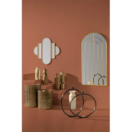 Table basse rectangulaire verre trempé bois métal noir style industriel loft - 3