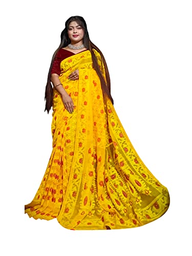 Saree Jamdani coton bengali léger et respirant pour le confort des femmes lors des cérémonies