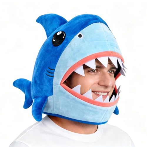 Lrvcnva Shark Hat Mask Shark Costume Halloween Masks Fish Costume Hat
