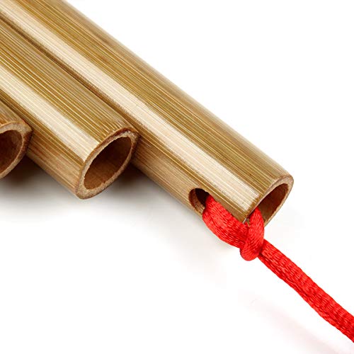 10 Pipes Pan Flute C Key Wood Reinforcement Pan Pipes Woodwind Instrument Traditional Musical Instrument Bamboo Pan flute (Right Hand) - Thumbnail 7