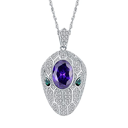 Collier améthyste véritable de 10x14mm sertie sur argent massif 925 d'exception