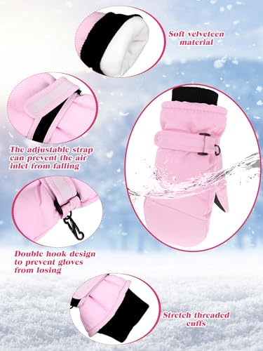 Image of SATINIOR Kids Snow Mittens Waterproof Winter Ski Gloves Warm Thicken Snow Gloves for Girls Boys