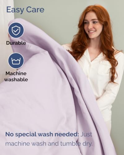 Image of Extra Deep Flex Top Split Head King Sheet Set - 6 Piece Breathable and Cooling Sheets - Hotel Luxury Bedding for Women, Men, Kids & Teens - Easy Secure Fit - Extra Deep Pockets - Light Lavender
