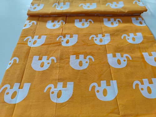 Image of Floral Printed Cotton Fabric Cloth Hand Block Print Fabric Women Material Running Jaipuri Hand Block Printed Women Dress Material Kurtis Natural 44 inch Inches Width 2.5 Meter (Pattern 19)