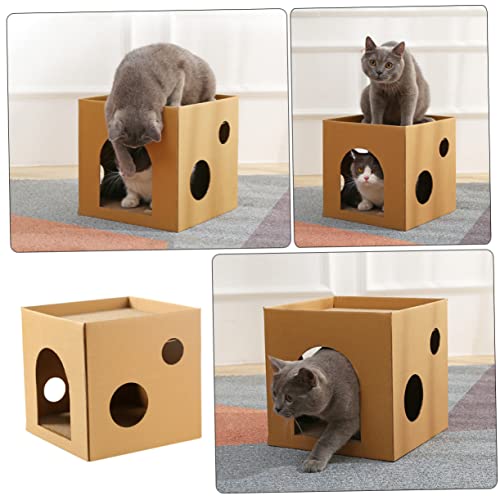 GANAZONO Portátil Casa De Gato Arranhador Para Gatos Papelão Para Gatos Casinha De Gato Para Gato De