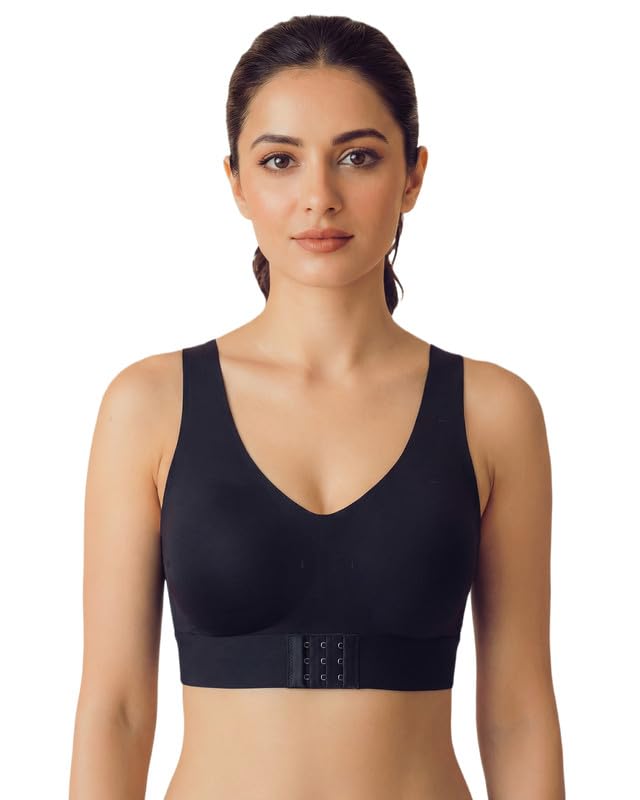 tweens Bonded Polyamide Padded Bonded Gym Bra | Crisscross Back Support | Front and Back Hook | Full Coverage | Wire-Free | Pack of 1|-picture-32