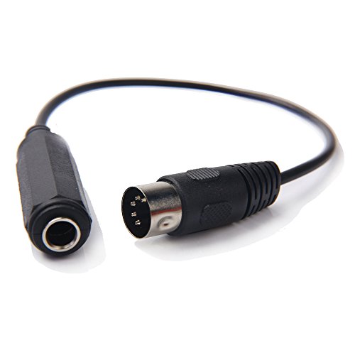 6.35mm Female 1/4" TRS to DIN 5 Pin MIDI Cable Adapter for Speaker, Amplifier, Mixer to MIDI Keyboard, Synthesizer and Guitar Connection (30 cm/0.3m)