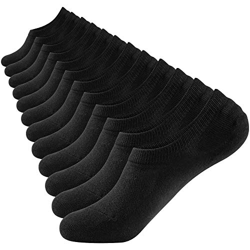 Closemate No Show Socks 6 Pairs Non Slip Cotton Low Cut Invisible Casual Socks for Men & Women (6Black, M: Men's Size: 6-10 / Women's Size: 7-11)