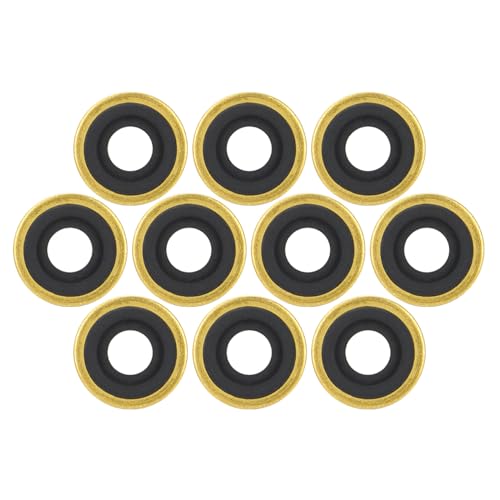 Healvaluefit 10pk Oxygen Regulator Gasket Brass Yoke Washer O Ring Seals Brass with Rubber