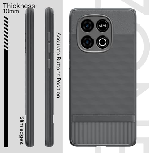 Image of Outlouders Back Cover for iQOO Neo 10 5G / Vivo Y300 GT 5G | Full Camera Protection | TPU Soft Flexible Shockproof Bumper Case (Grey)