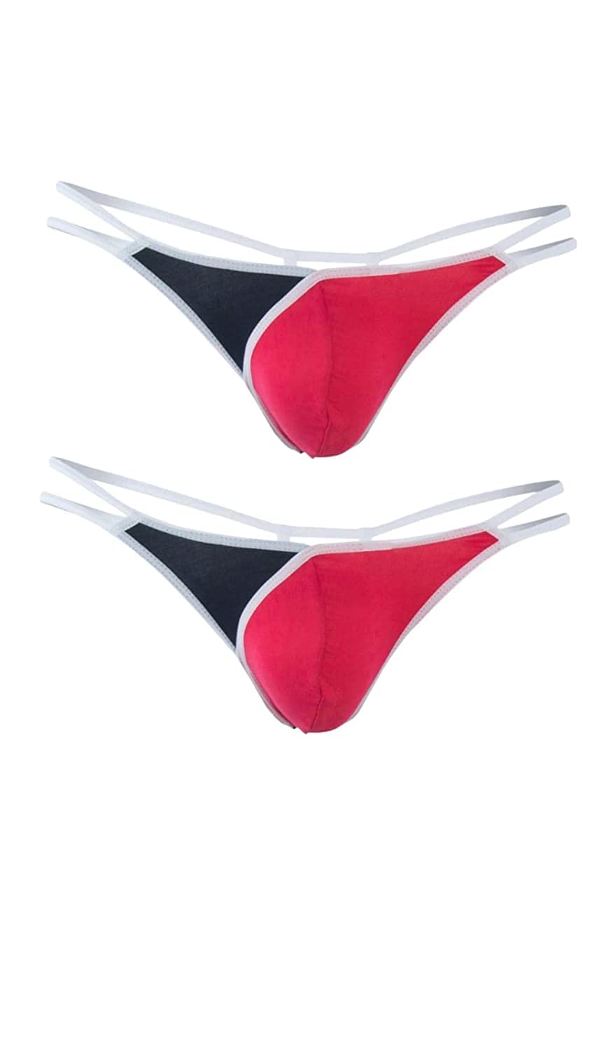 Men's Combo Lycra G-String Thongs with Dual Back String Red, Free Size(Fit for Waist 30, 32,34,36) Pack of 2-picture-40