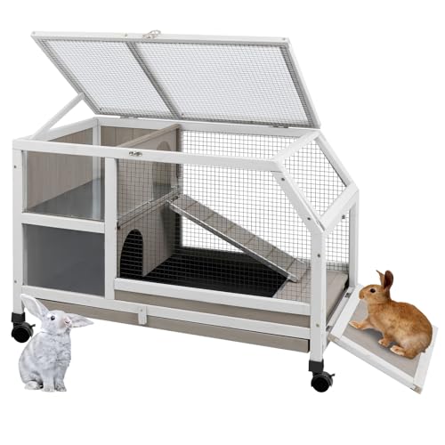 Ketive Rabbit Hutch Indoor - Weatherproof Multi-Level Easy Assembly Lockable and Comfortable