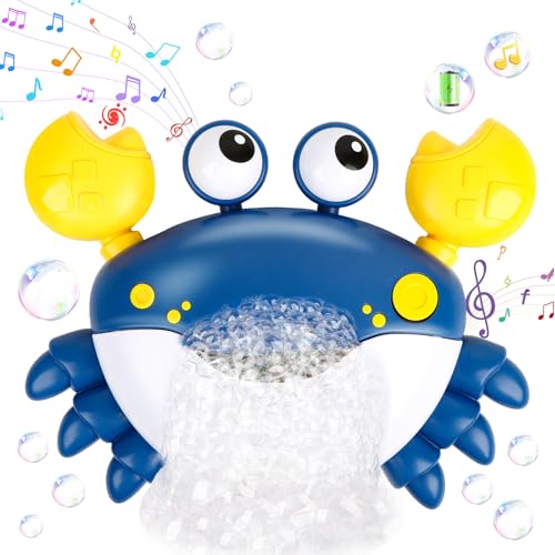JoiTale Bath Toys Rechargeable Crab Bath Bubble Machine with 12 Songs