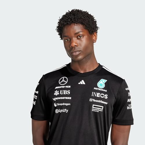Image of adidas Mercedes - Amg Petronas Formula One Team Driver Jersey Black Men (Short Sleeve) Men's (Pack of 1)