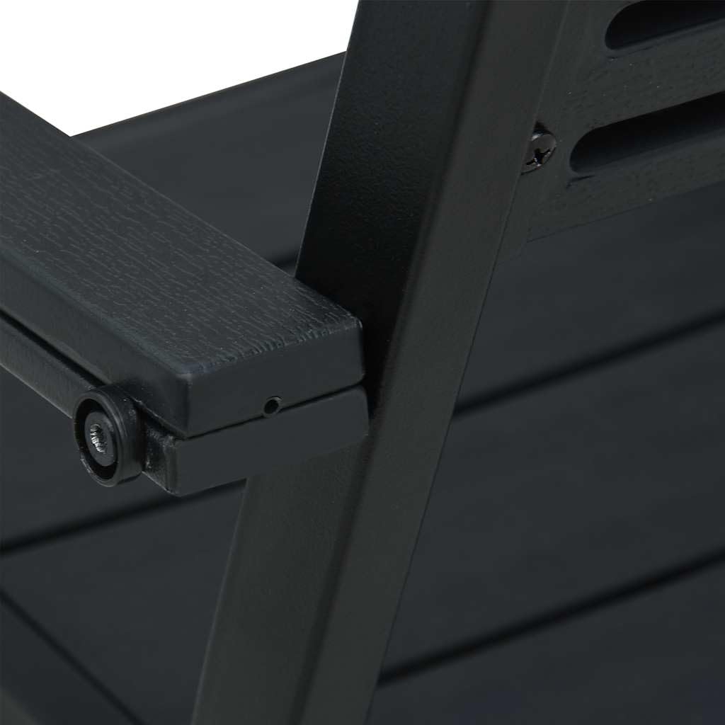 Krzesła ogrodowe 2 szt. czarne HDPE wygląd drewna | Stalowa rama 62 x 55,5 x 88,5 cm, łatwa do czyszczenia, na patio i taras