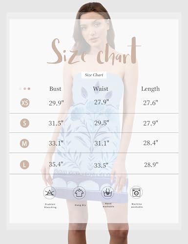 Image of TERIVEEK Women Strapless Linen Tube Mini Dress Summer Boho Beach Sundress