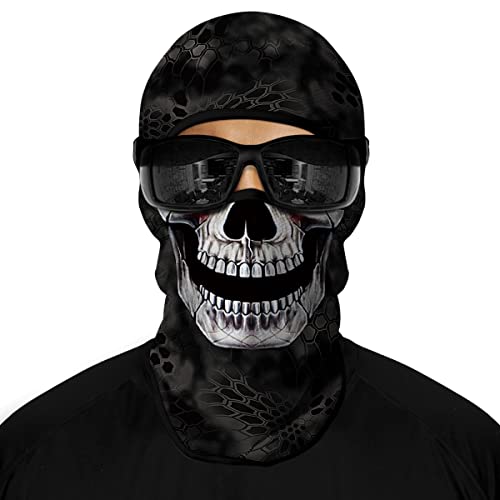 Image of Skull Full ski Mask, 3D Balaclava, UV Sun Protection,Motorcycle /Ski /Scarf /Cycling /Fishing for Men