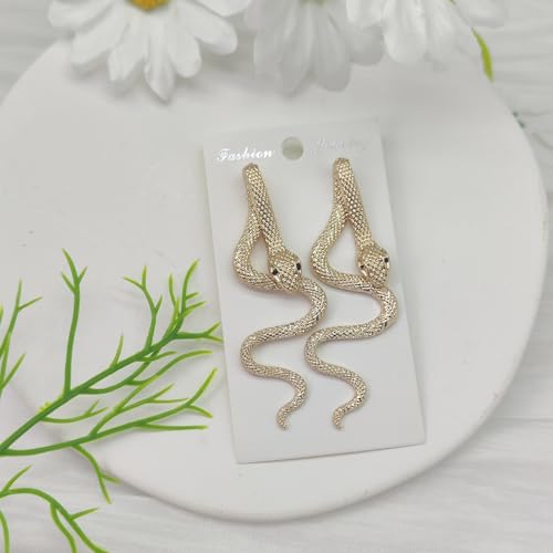 Vintage Goth Snake Earrings - Gold & Silver Snake Statement Jewelry for Women's Halloween4