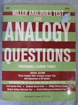 Paperback Miller Analogies Test : 1400 Analogy Questions Programmed Learning Format Book