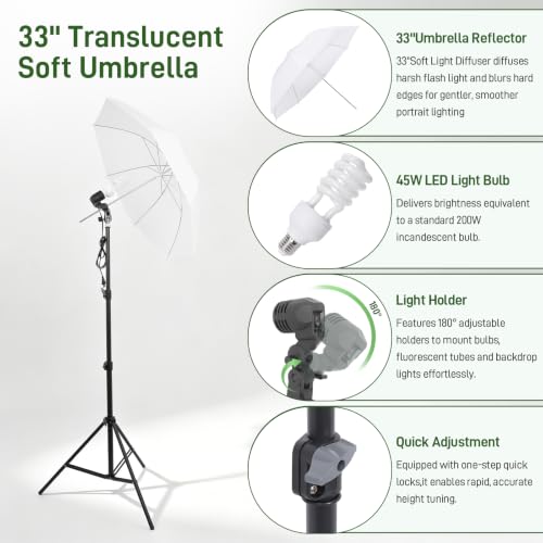 Image of Photography Backdrop Kit with Backdrop Stand, Softbox & LED Lighting - Complete Studio Equipment for Home Photo Studio, Product & Portrait Video Shoot
