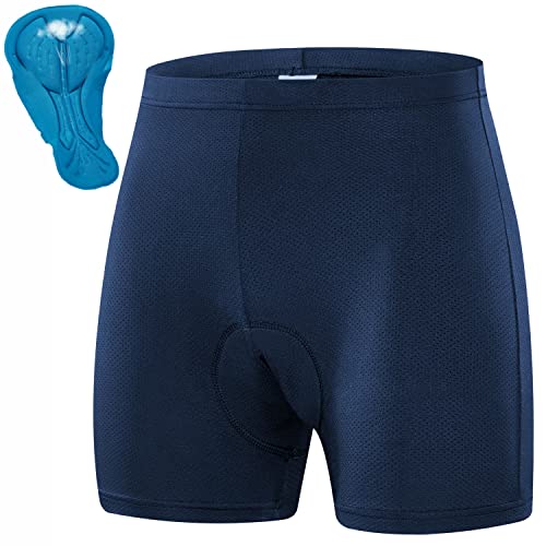 Przewalski Herren-Fahrrad-Unterhose mit 4D-Gepolsterte Fahrrad-Unterhose für Mountainbike-Liner, Blau, Medium Cover