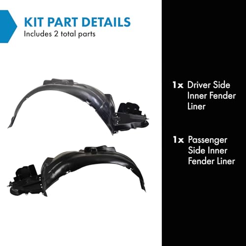 Image of TRQ Inner Fender Liner Set Compatible with 2006-2007 Subaru Impreza SU1248116 SU1249116