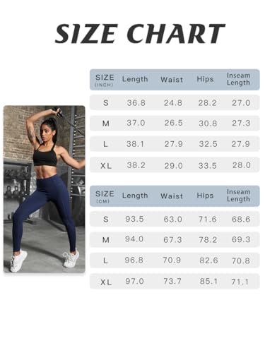 Women High Waist Workout Pants with Pockets Yoga Gym Running Pilates Fitness Leggings Running with 2 Pockets, Black, Large - Image 8