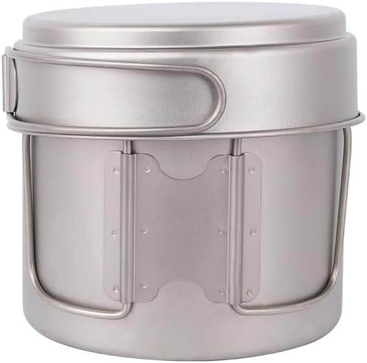 kkekos Multi-Functional Titanium Lightweight Pot and Fry Pan Combo for Outdoor Cooking and Camping