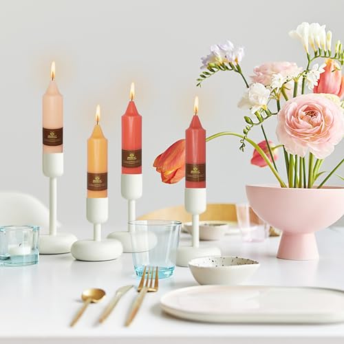 Bougies coniques courtes pour cadeaux festifs et décoration de table de mariage orange